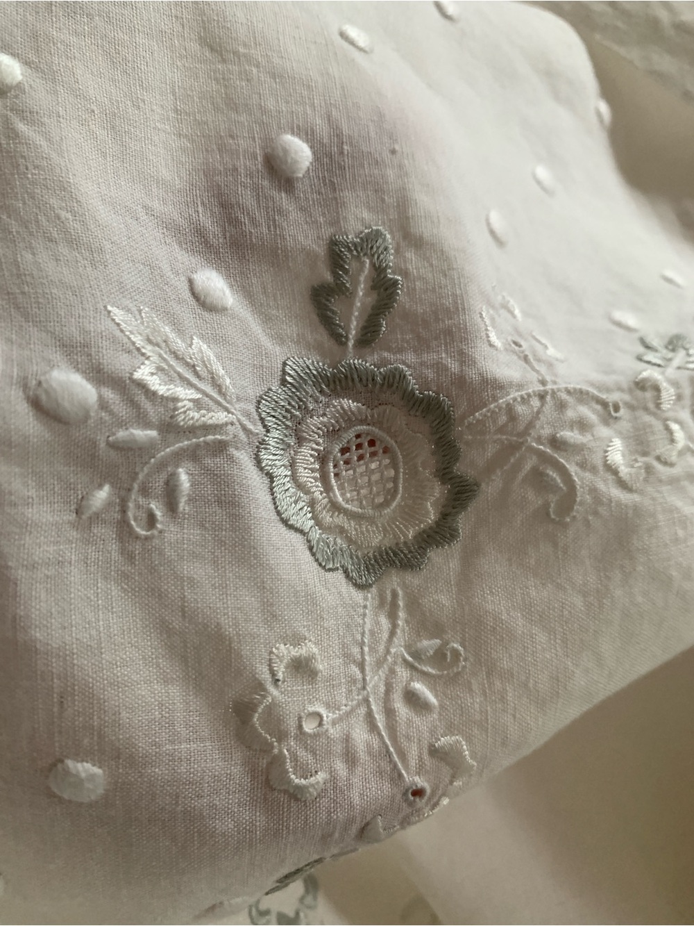 Vintage Embroidered Cotton Sheet Top Sheet